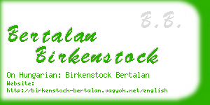 bertalan birkenstock business card